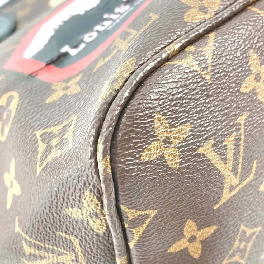 LOUIS VUITTON Black Monogram Canvas Neverfull MM Shoulder Bag